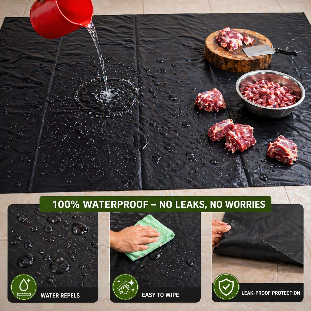 Meat Mat Premium Waterproof for Qurbani | Heavy Duty Reusable Cutting Sheet | Bakra Eid Hygiene Mat Pakistan