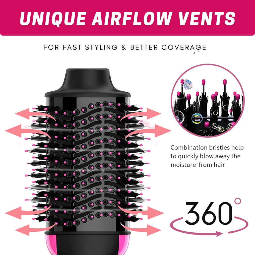 4 in 1  Blow Hair Dryer, Straighten & Curl in Minutes Without Hair Damage!