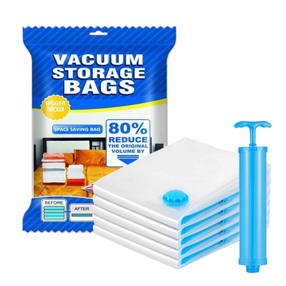 Vacuum Storage Bags With Pump - Compress & Organize Up to 75% More Space