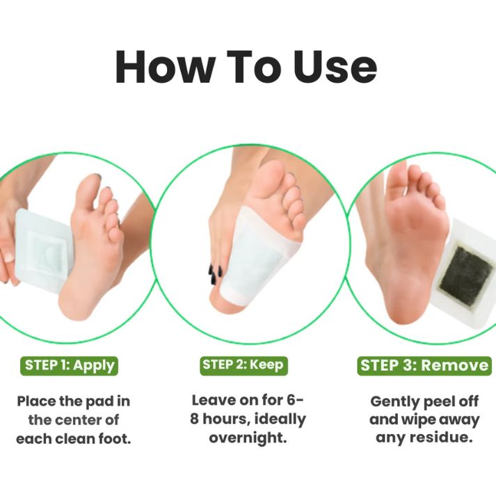 ONLY A FEW LEFT! Detox Foot Pads with Bamboo Vinegar  10 Piece  – Powerful Overnight Toxin Cleanse for Relaxation, Energy Boost & Deeper Sleep