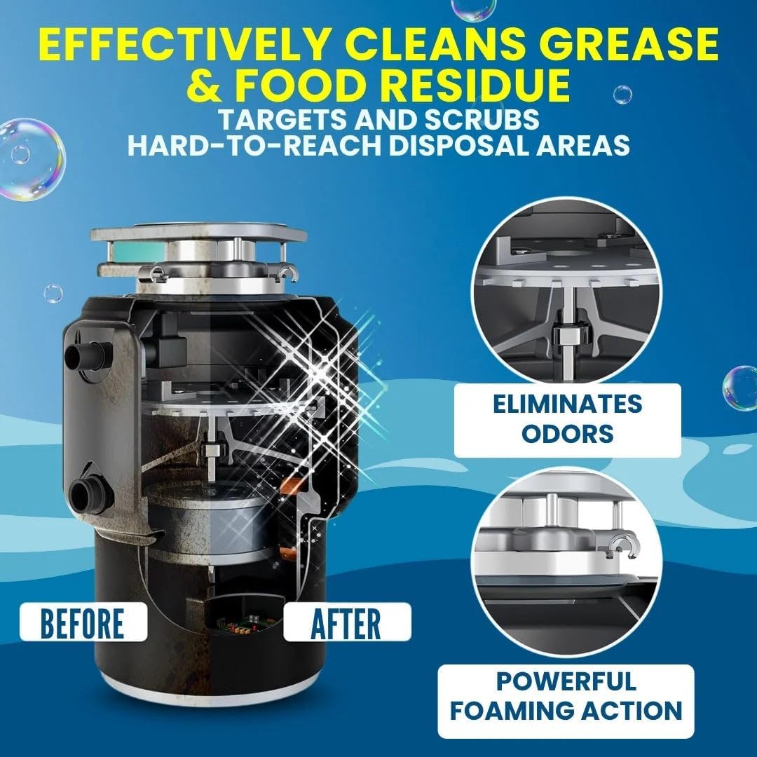 LemonBlast Yellow Bubble Cleaning Tablets – BUY 12 GET 12 FREE | Powerful Foaming Deep Cleaner for Kitchen Sink, Drain, Pipes & Disposal | Removes Grease, Odor & Residue Fast | 24 Tablets