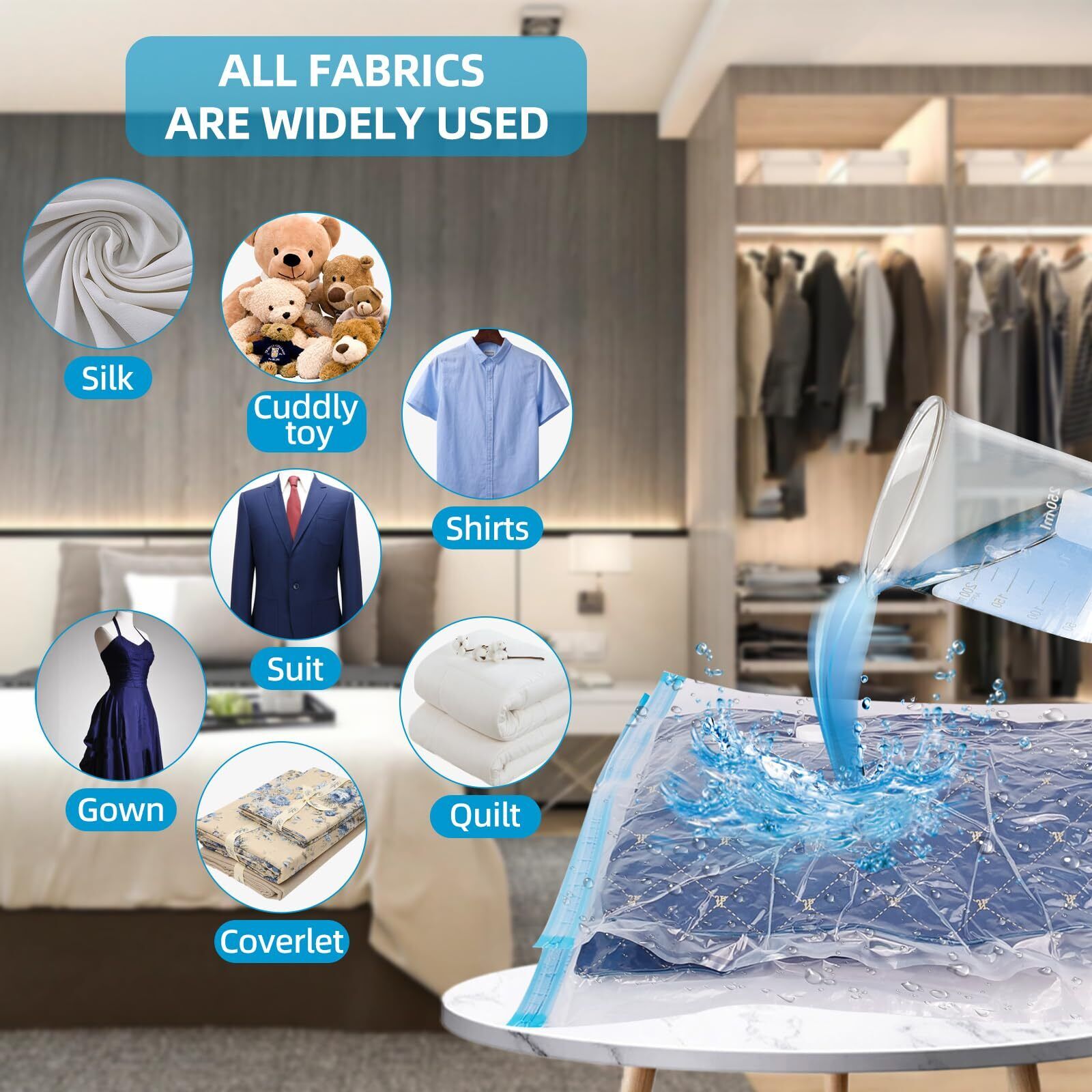 Vacuum Storage Bags With Pump - Compress & Organize Up to 75% More Space