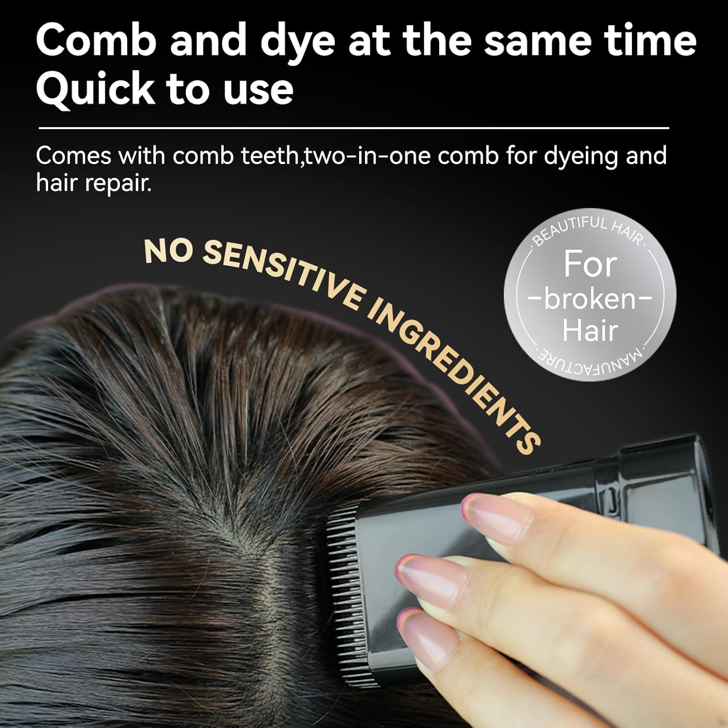 Hair Color Comb Stick – Waterproof Gray & White Hair Cover