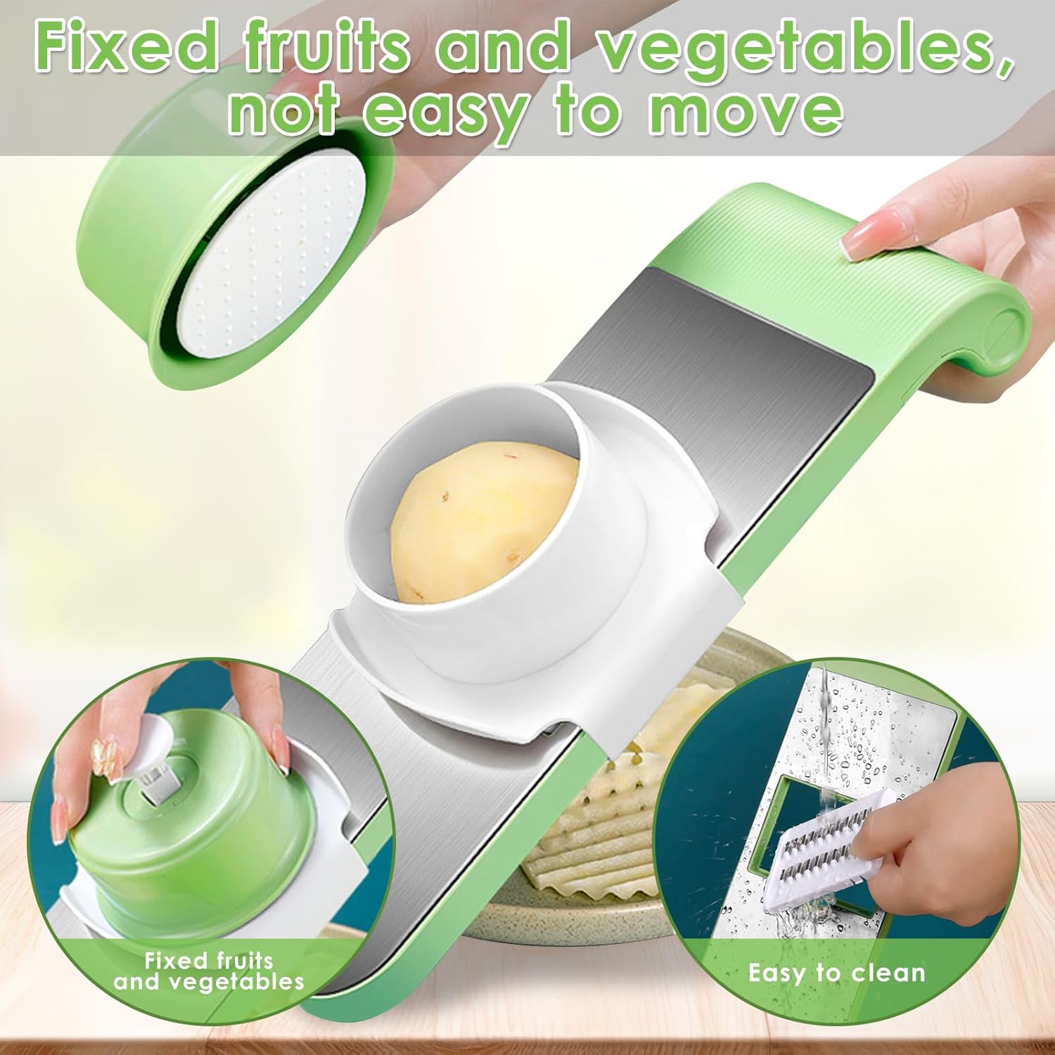 🔥Limited Time Offer – 5 in 1 Stainless Steel Multifunctional Vegetable Slicer Cutter | Manual Kitchen Chopper, Dicer & Grater