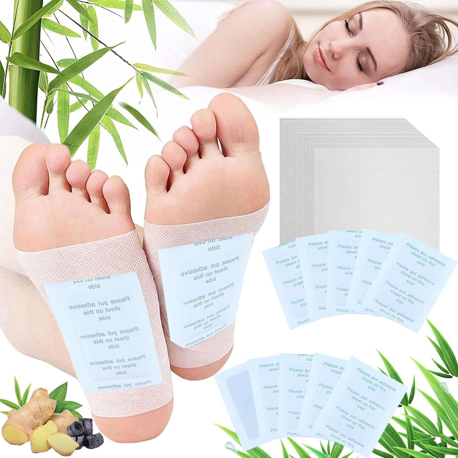 ONLY A FEW LEFT! Detox Foot Pads with Bamboo Vinegar  10 Piece  – Powerful Overnight Toxin Cleanse for Relaxation, Energy Boost & Deeper Sleep