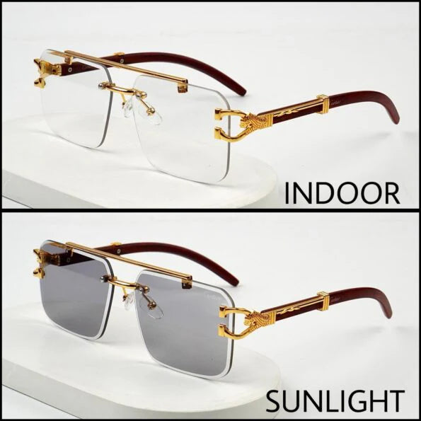 2-in-1 Premium Rimless Sunglasses | Ultra-Lightweight Luxury Shades with Dual Tint for Men & Women in Pakistan