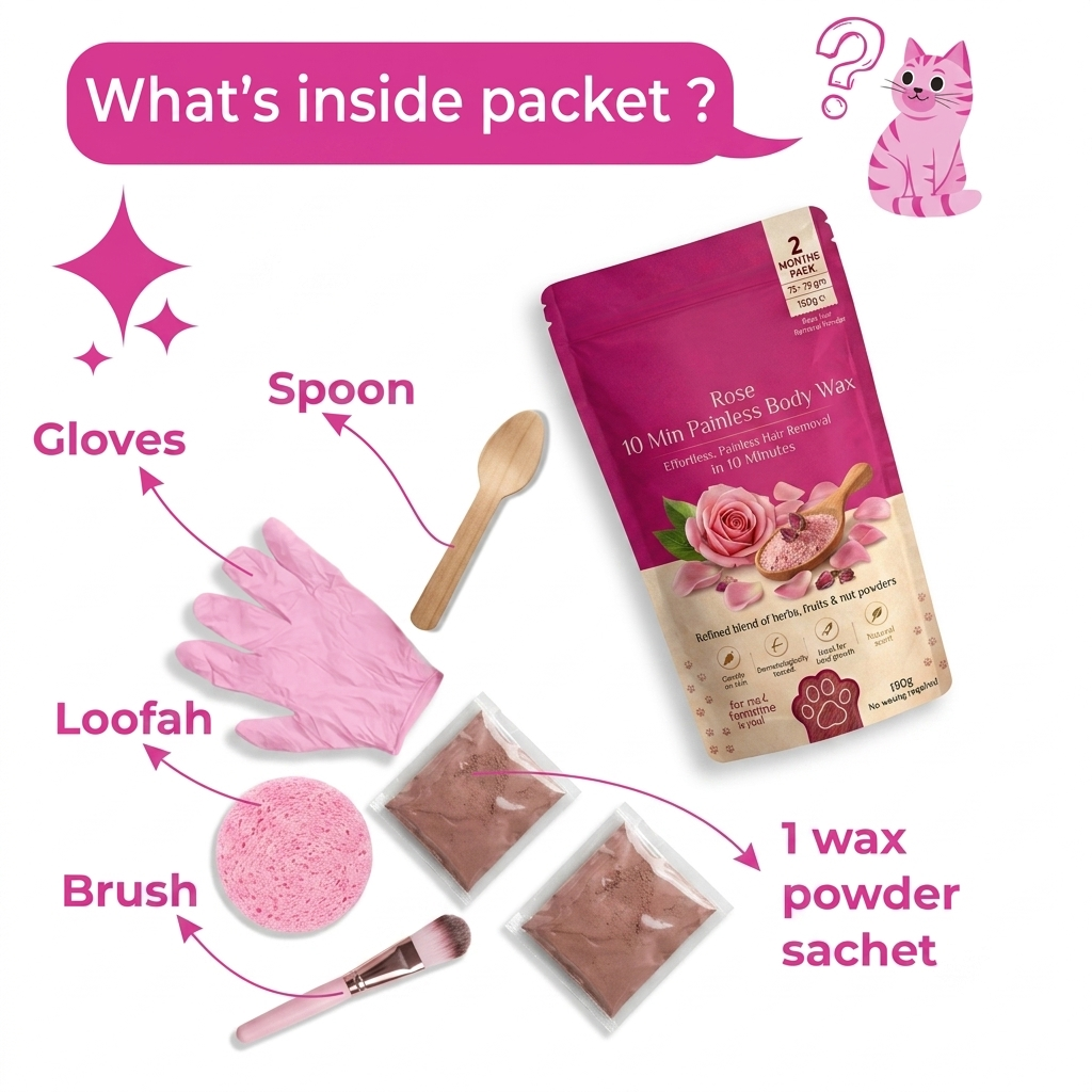 Painless Hair Removal Powder Mask | 10 Min Full Body Wax for Smooth Skin | 100% Results