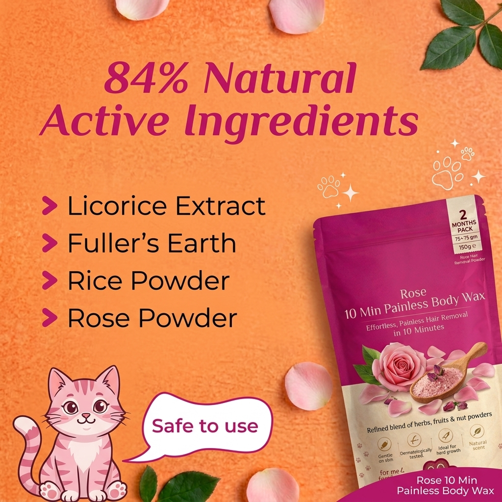Painless Hair Removal Powder Mask | 10 Min Full Body Wax for Smooth Skin | 100% Results