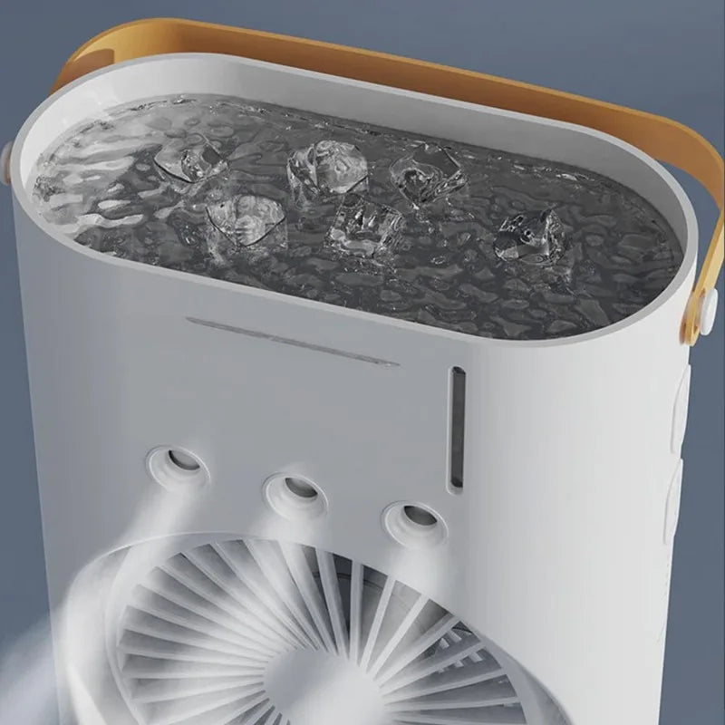 Ultimate 3-in-1 Portable Cooling: Dual-Head Spray Fan, Humidifier & Remote Control