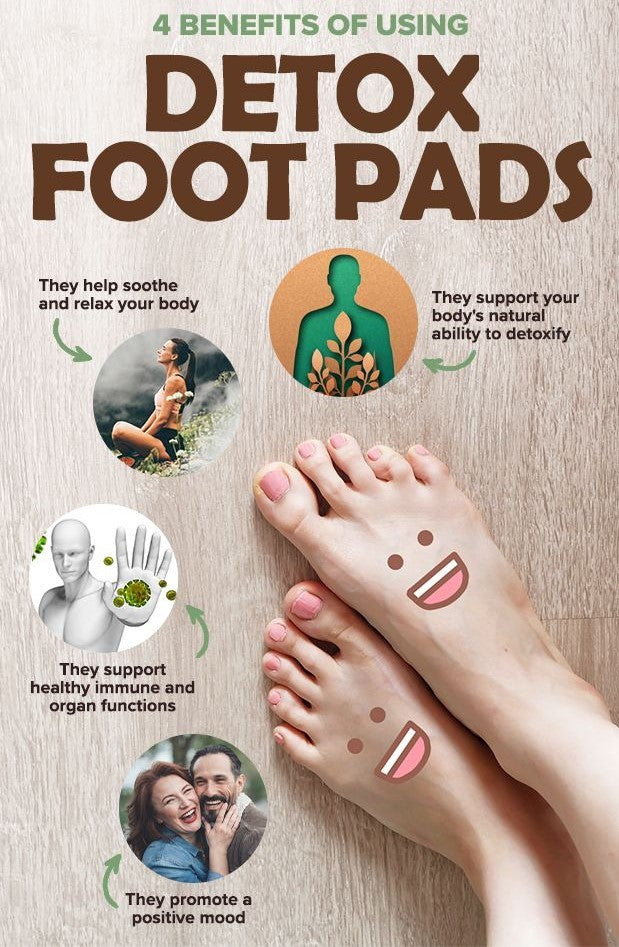 ONLY A FEW LEFT! Detox Foot Pads with Bamboo Vinegar  10 Piece  – Powerful Overnight Toxin Cleanse for Relaxation, Energy Boost & Deeper Sleep