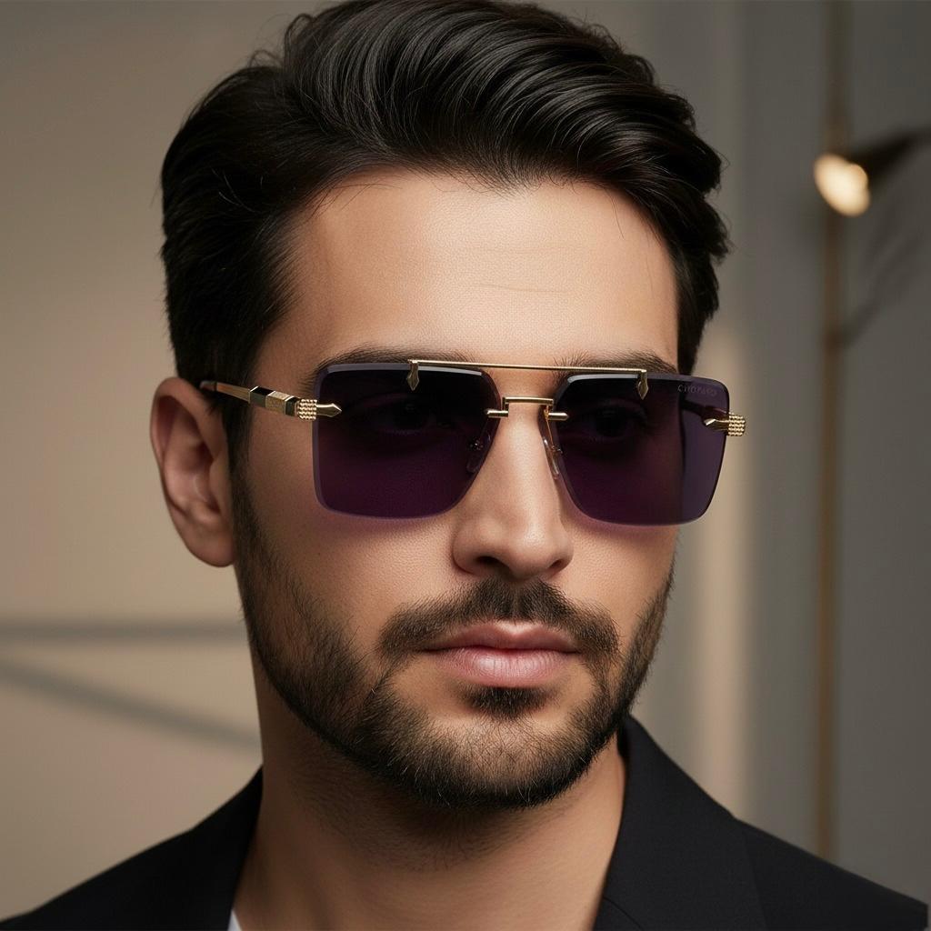 2-in-1 Premium Rimless Sunglasses | Ultra-Lightweight Luxury Shades with Dual Tint for Men & Women in Pakistan