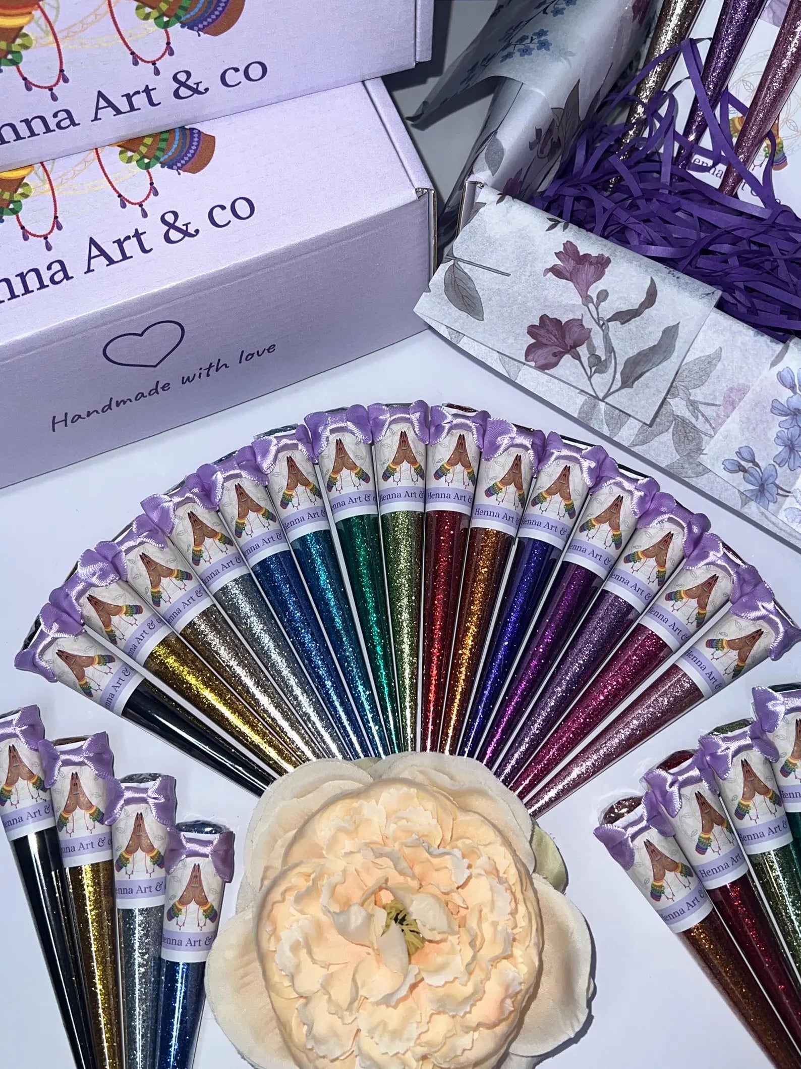 ✨ EID Sale  Combo Box Premium Acrylic Eid Card + 2 Glitter Mehndi Cones ✨ 🌙 | Sparkling Henna – Limited Stock 🚨