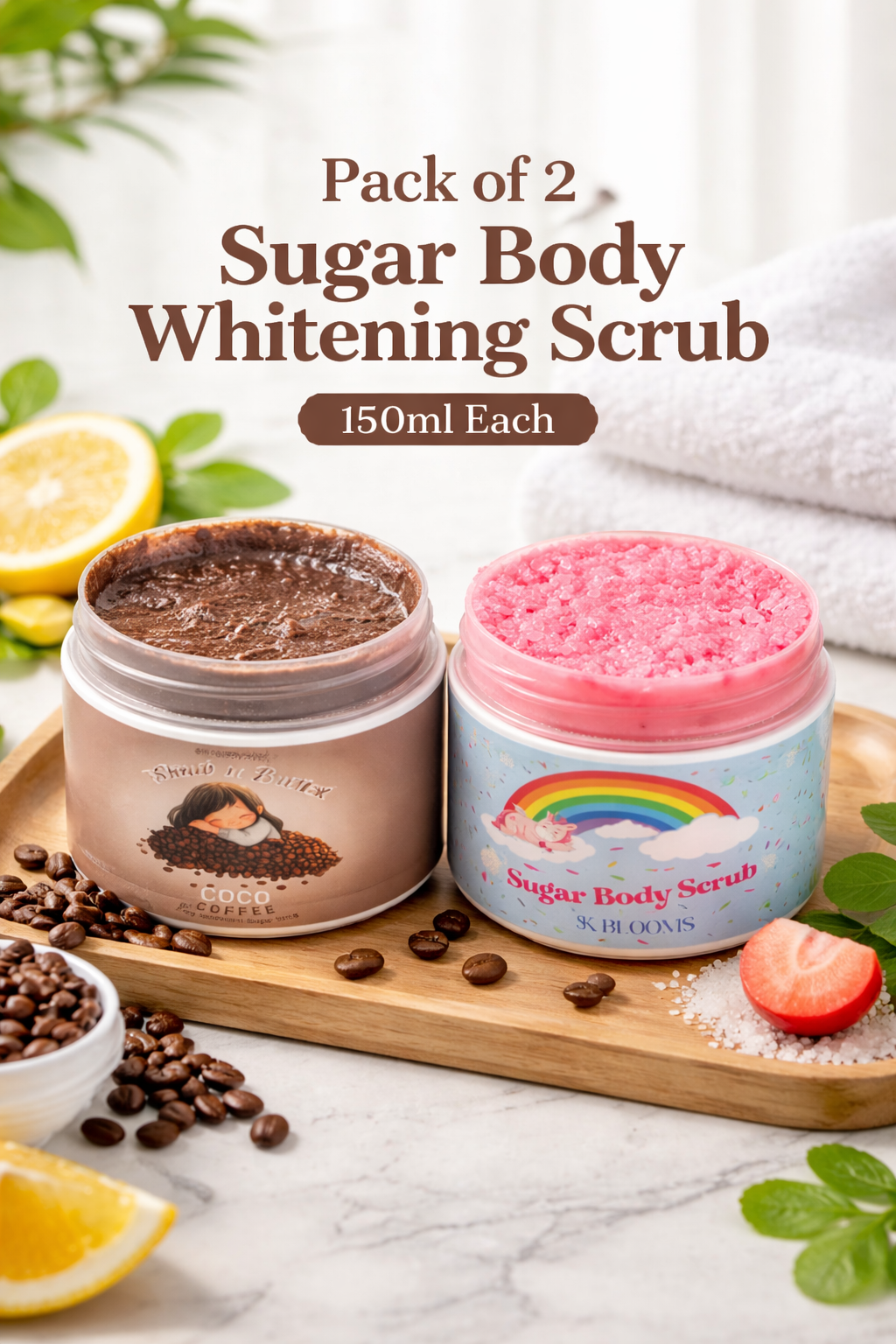 Luxury Sugar Body Scrub Duo – Exfoliate, Brighten & Achieve Naturally Glowing Skin